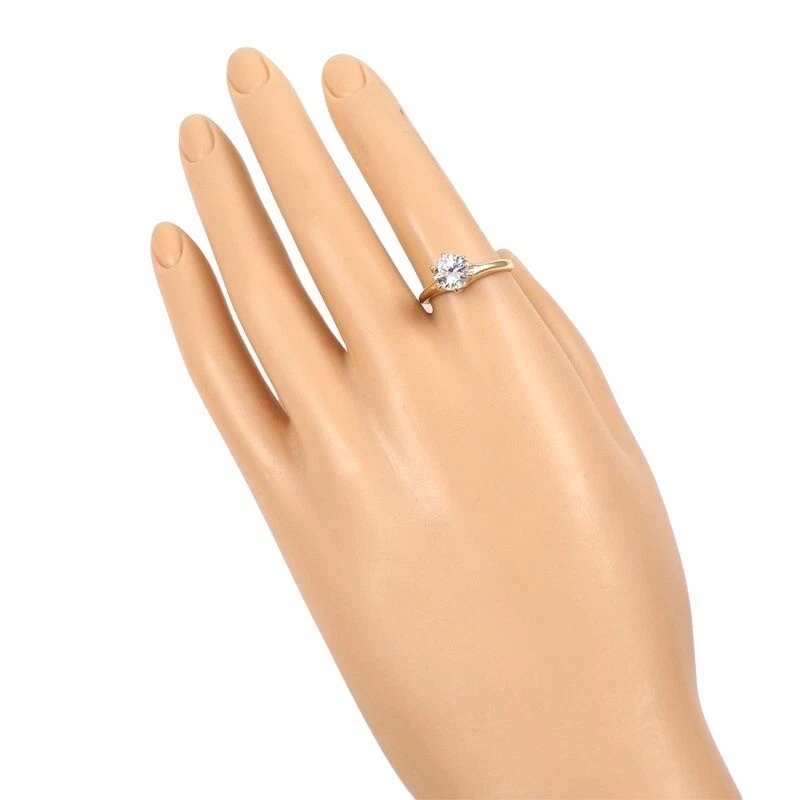 Твердый 14K желтое золото прозрачный кварц Solitaire обручальное кольцо размер 6,5 - Изображение 3 из 4