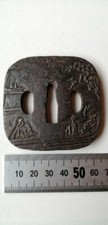 Tsuba Antique Samurai sword guard Japanese Katana 2.5"