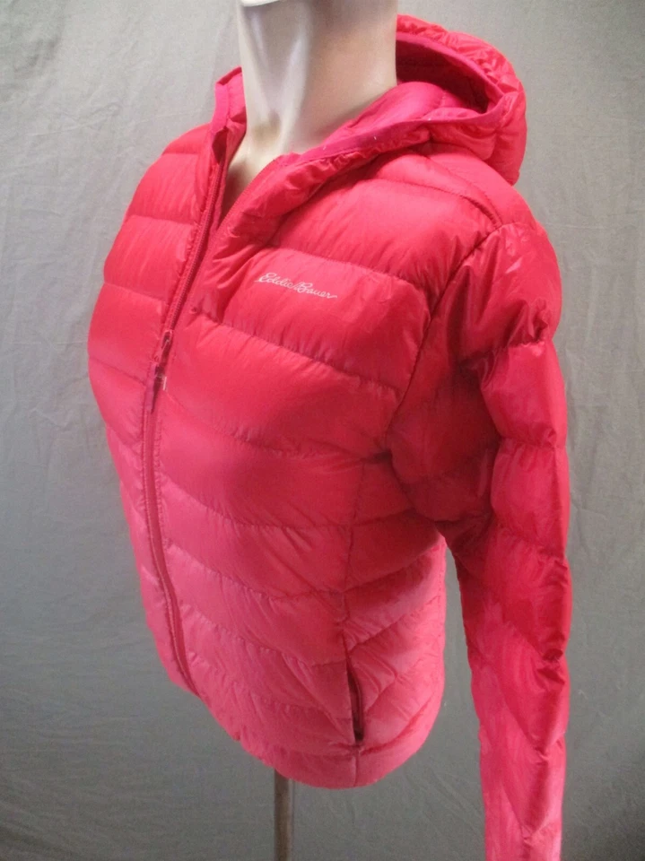 Chaqueta acolchada ligera Eddie Bauer talla M (10-12) para niñas roja con cremallera completa 061 Foto 3 de 4
