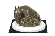 Bull Terrier Type 2 - Figure With A Dog On White Wooden Base DE