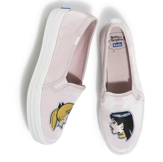 Keds X Archie Betty Veronica Pink Velvet Platform Sneakers