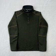 Kuhl Sweater Mens Small Green Revel Alfpaca 1/4 Zip Pull Over Hiking Casual