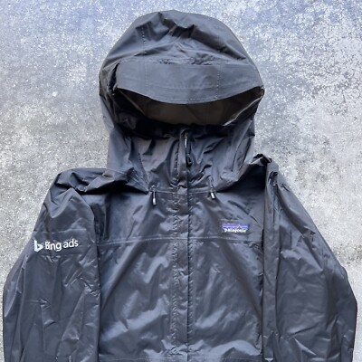 Patagonia Zip Up H2no Hooded Rain Jacket Womens Size XS Black | eBay