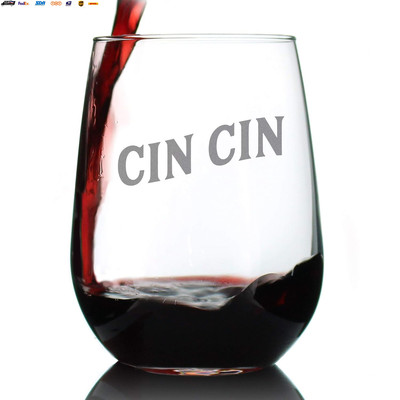 Cin Cin Italian Cheers - Stemless Wine Glass - Unique Italy Themed Gifts or Part