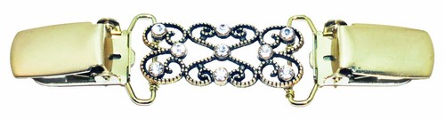 Handmade In USA Sweater Cardigan Dress Clip Silver Gold Bronze Tone Filigree - Picture 14 of 31