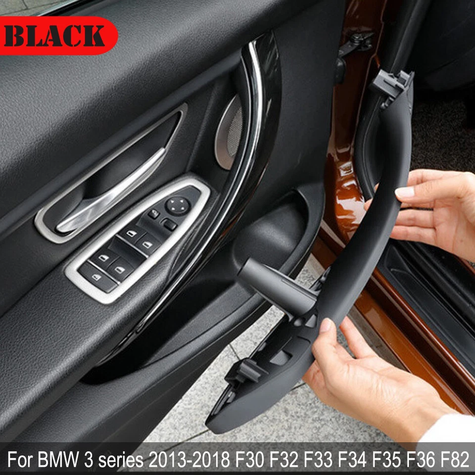 4 Pcs For BMW F30 F80 F31 Front Left & Right Inner Trim Door Pull Handle Black - Image 3 of 4