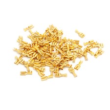 100 Pcs 4.8mm Gold Brass Car Speaker Female Spade Terminal Wire Connector B z8