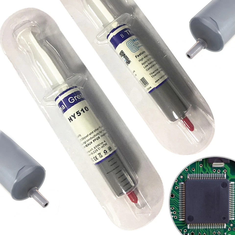 2 Pcs Silicone Thermal Heatsink Compound Cooling Paste Grease Syringe for PC CPU - Image 2 of 3