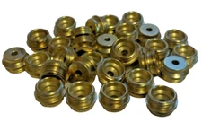 WHOLESALE LOT OF 24 Brass-Plated Steel Pipe Caps-- 5/8" Dia.Thread & Air Hole