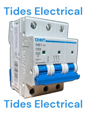 Chint MCB 63 Amp Typ C 63A dreipoliger Leitungsschutzschalter C63 NB1-63 179710