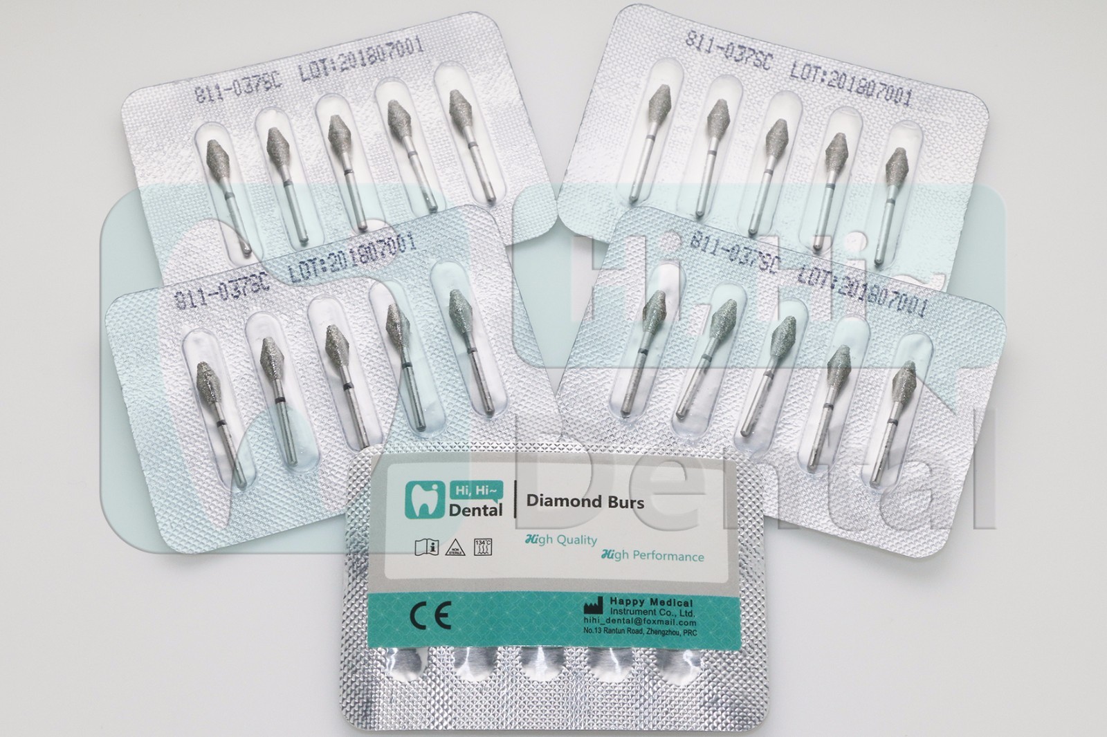 10/25/50Pcs Dental Diamond Burs FG Occlusal Barrel 811/037SC Super