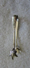 Chased Flowers no maker Sterling Silver Pair of Sugar Tongs No 2