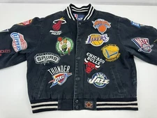 Vintage Jeff Hamilton NBA Patch Jacket Youth Size L (9-10) Preowned