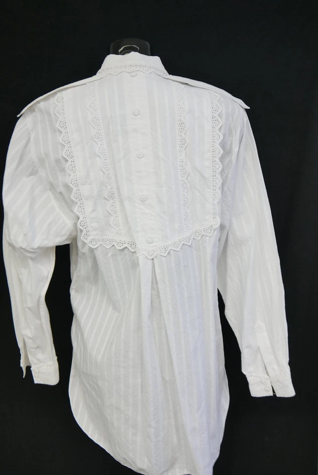 Gr.48 Trachtenbluse weiß Bluse für Dirndl B.M.Company Spitze Stickerei TB9562 - Bild 3 von 4