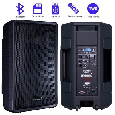 15'' Active Audion PA Speaker USB SD TWS  Karaoke 3500W Peak Powere DJs Speaker