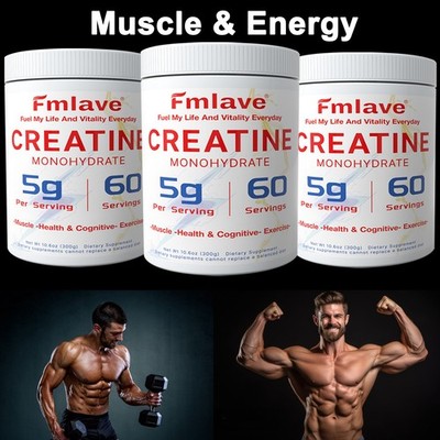 Creatine Monohydrate Micronized Powder 3x 300G - 3x 60 Servings - Unflavored 3pc