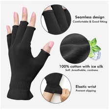 Moisturizing Fingerless Gloves 3 Pairs L/XL Black