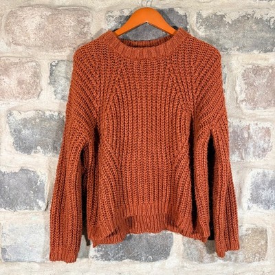 Universal Thread Rust Orange Knit Sweater Mock Neck Long Sleeve Women's Medium