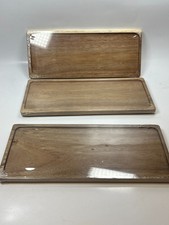 11 3/4 L x 4 3/4 W x 1/2 Tall Rectangle Wood Tray -New Sealed Fast Ship lot of 1