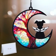 Original CCiaga DIY Dog Angel Memorial Suncatcher with Sympathy 3-life Tree