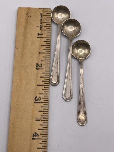 Gorham Chantilly Sterling Silver Salt 3-Spoons  2.75” Long