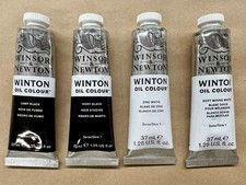 NEW Winsor Newton Winton Oil Colour Tubes Artist Paints 37mL Blacks Whites