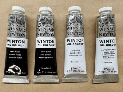 *NEW* Winsor & Newton Winton Oil Colour Tubes Artist Paints 37mL Blacks & Whites