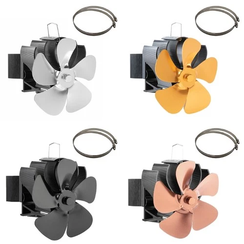 5-Blade Heat Powered Stove Fan for Log Eco Friendly Larger Air Flow