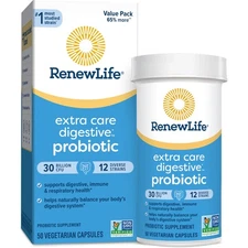 Renew Life Extra Care Digestive Probiotic Capsules, 50 Count