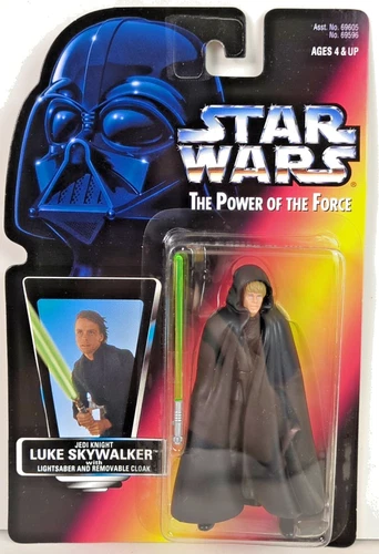 1996 Kenner Star Wars, The Power of the Force: JEDI KNIGHT LUKE Red Card MOC