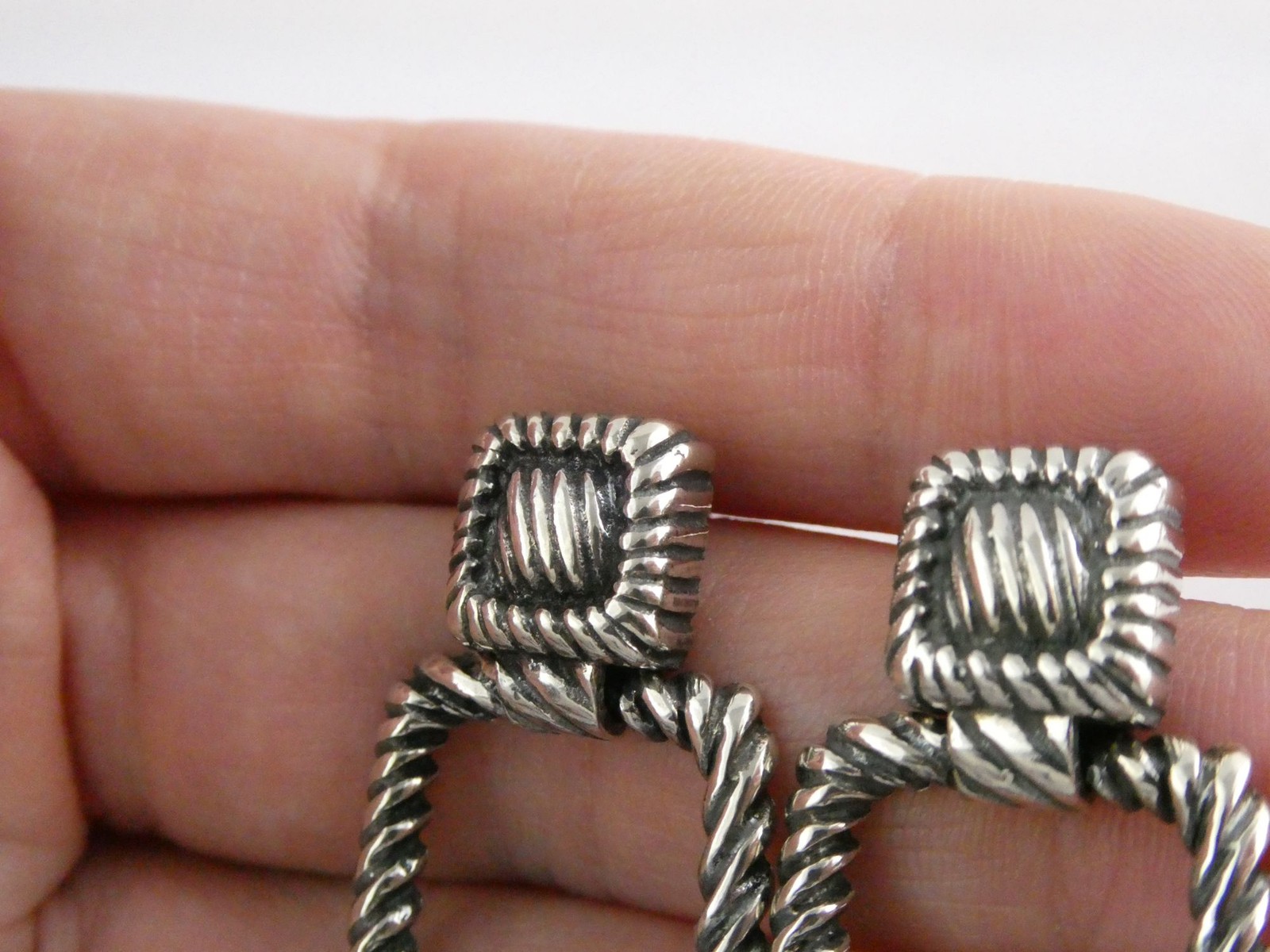 Sterling Silver Rectangular Door Knocker Earrings… - image 18