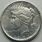 1921-P U.S. Silver Peace Dollar Coin Circulated High Relief Key Date