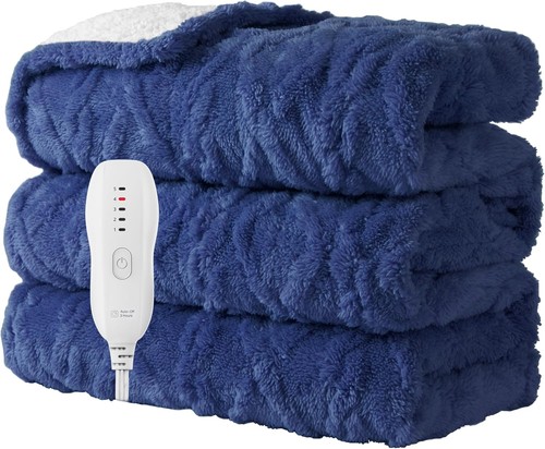 Coperta Riscaldata-Coperta Elettrica 50"x60" Morbida Coperta Riscaldata con 5 Riscaldamento - Foto 12 di 12