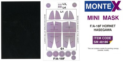 Montex 1/48 MCDONNELL DOUGLAS F/A-18F HORNET CANOPY PAINT MASK Hasegawa