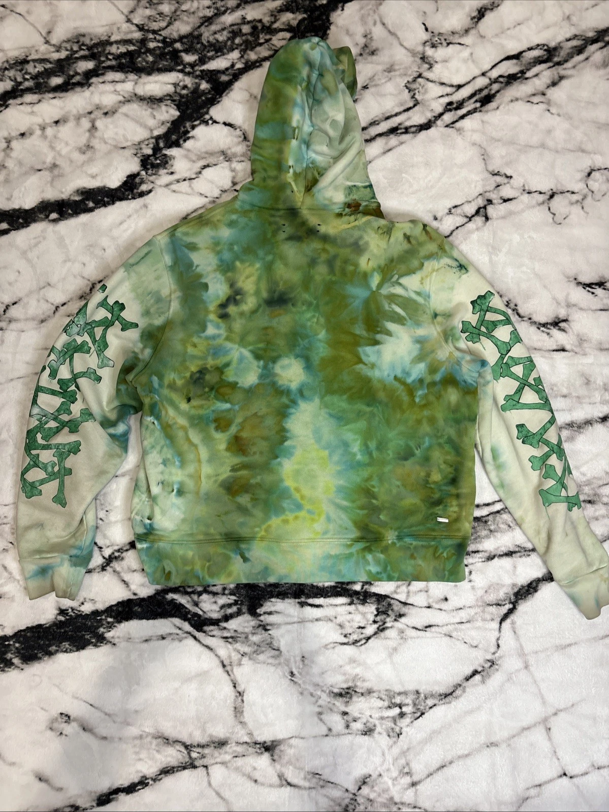 FELPA CON CAPPUCCIO AMIRI VERDE TIE DYE BONES