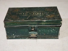 ANTIQUE TOLEWARE PAINTED TIN - FRIENDSHIP- DOCUMENT LETTER BOX- READ!