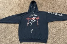 Hanes Suzuki Hayabusa Motorcycle Hoodie for Sportbike GSXR Black Mens Size 2XL