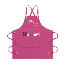 Chef Apron for Men Women Canvas Aprons with 3 Pockets Cross Back Resistant Wo...