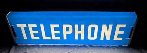 Vintage Public Telephone Light Up Advertising Sign WORKS Metal & Plastic