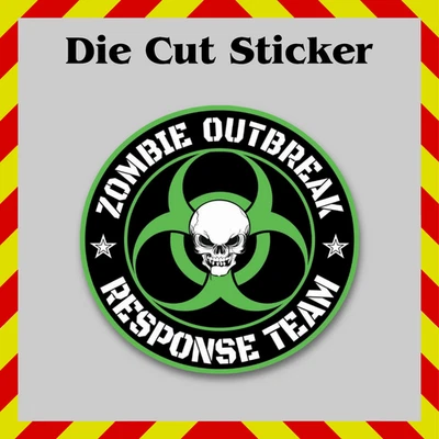 JEK SERVICES COMPANY Zombie Outbreak Response Team Sticker, Zombie Waterproof Vinyl Printed Decal