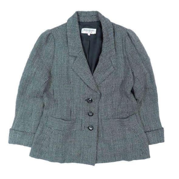 Giacca sartoriale Yves Saint Laurent Rive Gauche grigio a quadri casual