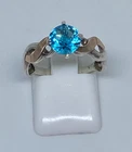 Vintage  Rings Sterling Silver 925 Gold 375 test .Size 7.75 .  Weight 2.2 g.