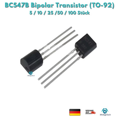 BC547B Bipolar Transistor NPN TO-92 BJT BC547 B Verstärken Schalten löten