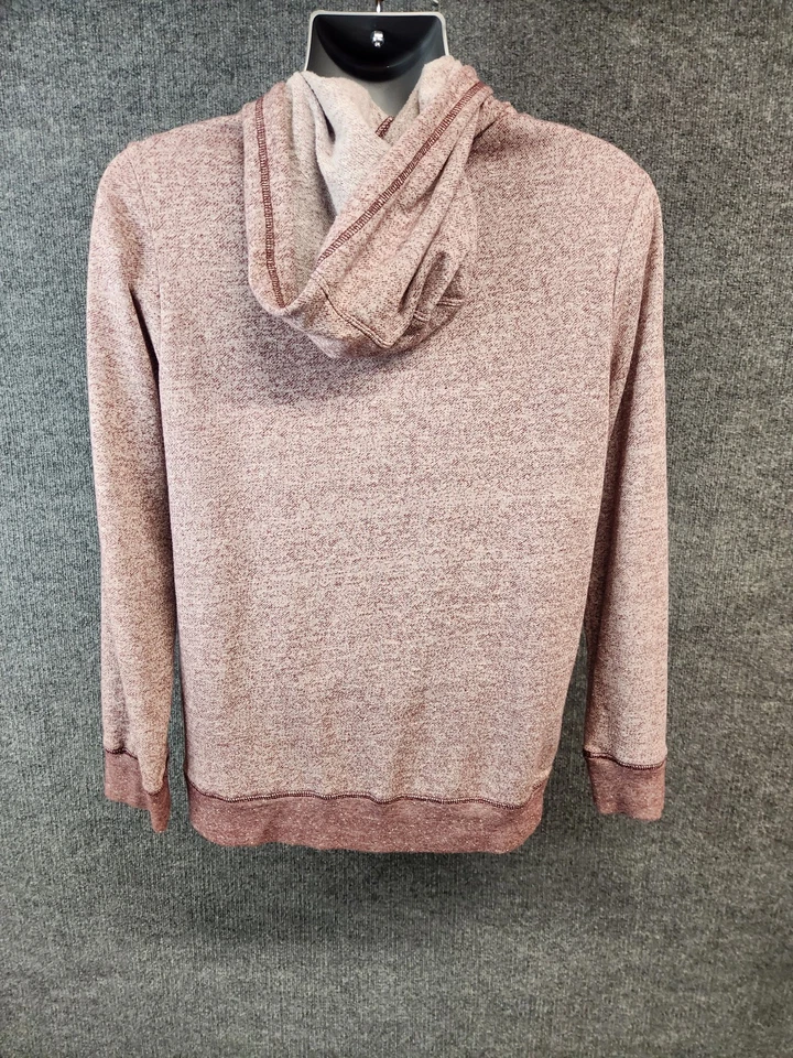 On The Byas Hoodie Mens Medium Red Marled Full Zip Sweatshirt Casual Pockets - Image 3 of 4