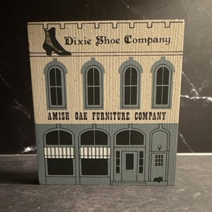 Cat's Meow Village Dixie Shoe Co & Amish Oak Furniture Co House, Signed 1997