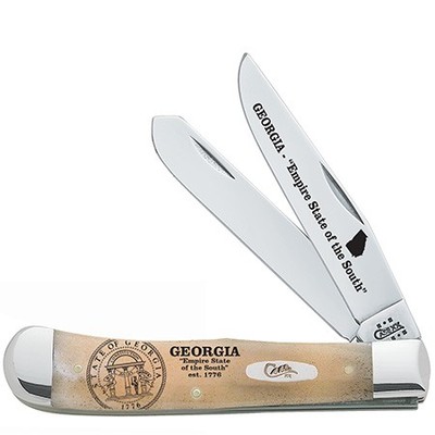 CASE XX KNIVES GEORGIA - EMPIRE STATE OF THE SOUTH - NATURAL BONE TRAPPER 6254 S
