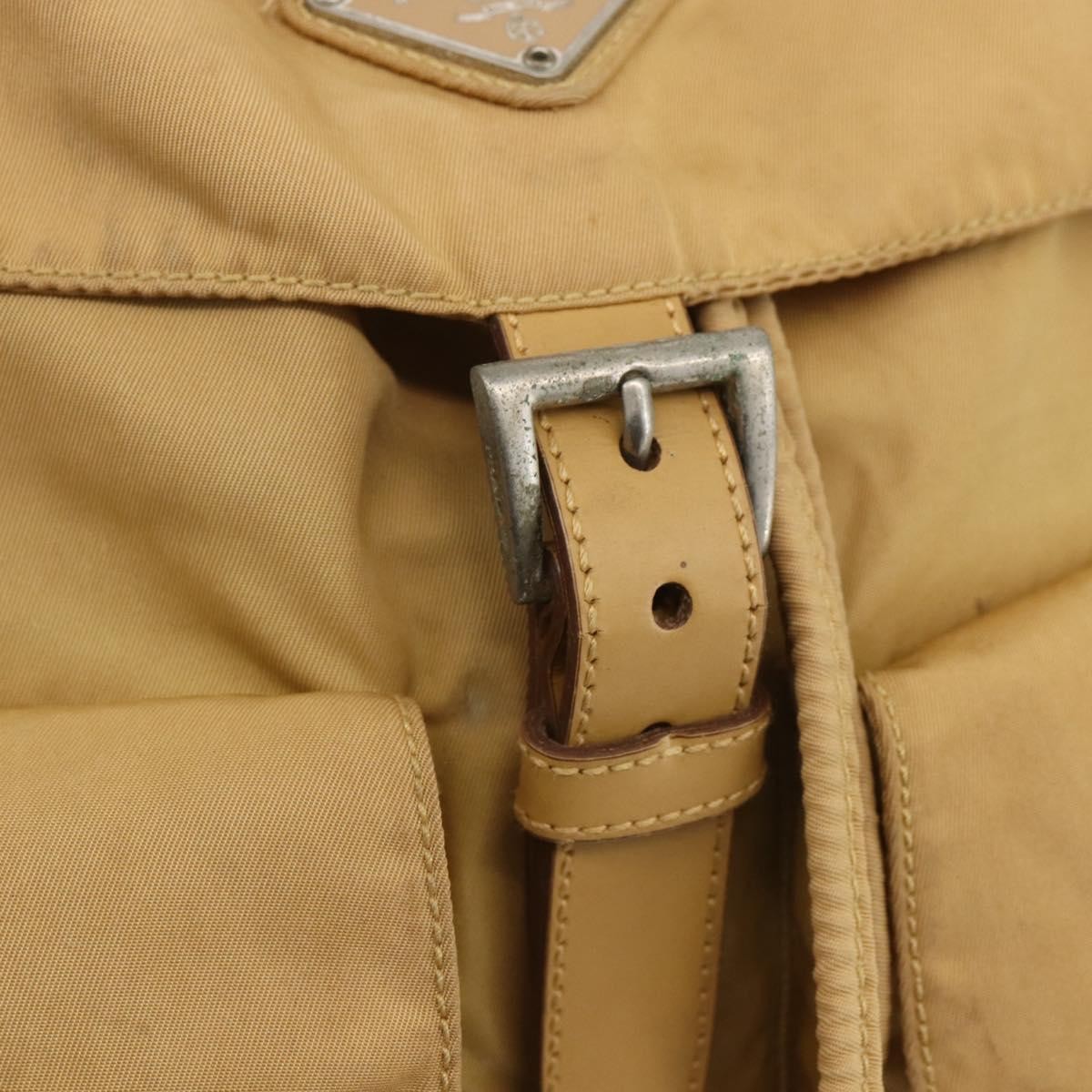 PRADA Backpack Nylon Beige Silver Auth 164263 thumbnail 17