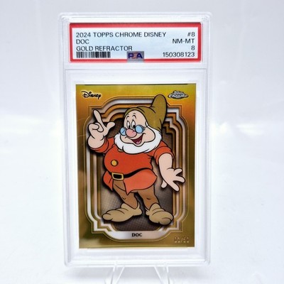 2024 Topps Chrome Disney Doc #8 PSA 8 True Gold /50