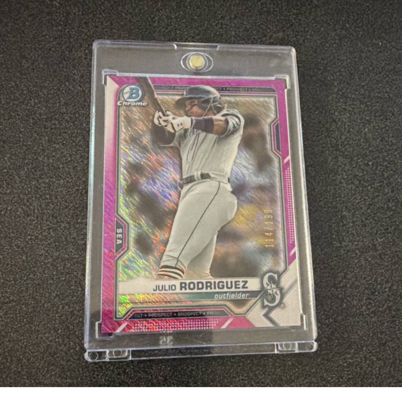 2021 Bowman Chrome Julio Rodriguez Fuchsia Shimmer Refractor #BCP-231 /199
