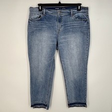 Old Navy Womens Size 14 Mid Rise Boyfriend Jeans Faded Blue Five Pocket Cropped